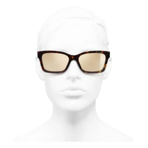Chanel - Square Sunglasses - Dark Tortoise Gold Mirror - Chanel Eyewear - Avvenice