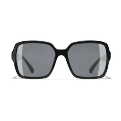 Chanel - Square Sunglasses - Black Gray - Chanel Eyewear - Avvenice