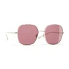 Chanel - Square Sunglasses - Gold Burgundy - Chanel Eyewear - Avvenice