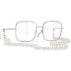 Chanel - Square Sunglasses - Silver Transparent - Chanel Eyewear - Avvenice