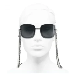 Chanel - Square Sunglasses - Dark Silver Gray - Chanel Eyewear - Avvenice