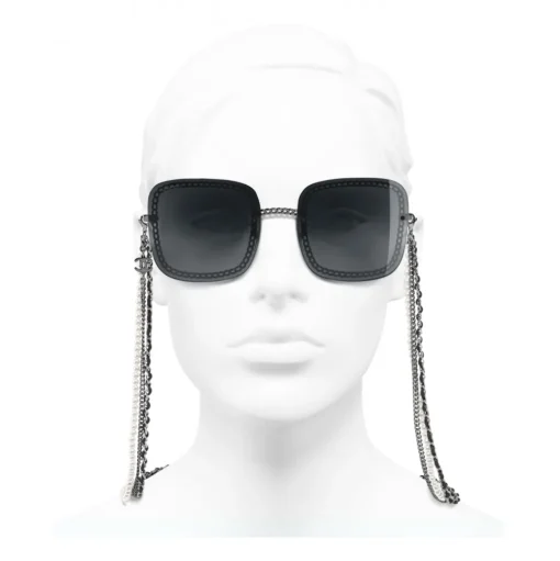 Chanel - Square Sunglasses - Dark Silver Gray - Chanel Eyewear - Avvenice
