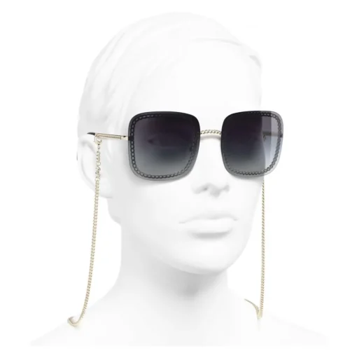 Chanel - Square Sunglasses - Gold Gray - Chanel Eyewear - Avvenice