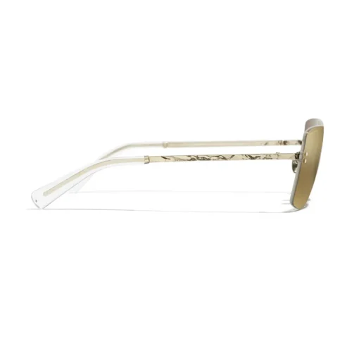 Chanel - Square Sunglasses - Gold Glitter - Chanel Eyewear - Avvenice