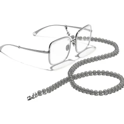 Chanel - Square Sunglasses - Dark Silver Transparent - Chanel Eyewear - Avvenice