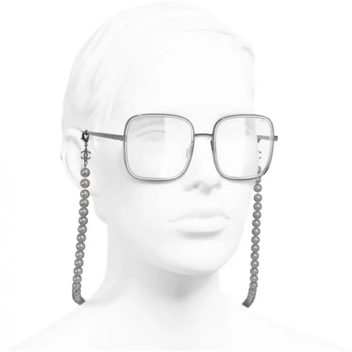 Chanel - Square Sunglasses - Dark Silver Transparent - Chanel Eyewear - Avvenice