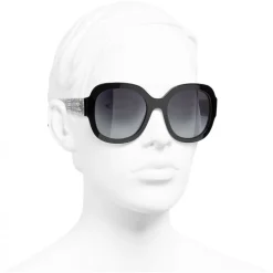 Chanel - Square Sunglasses - Black Gray - Chanel Eyewear - Avvenice