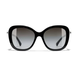 Chanel - Square Sunglasses - Black Gray - Chanel Eyewear - Avvenice