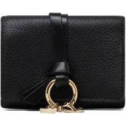 Chloé - Black Alphabet Mini Tri Fold Wallet - Chloé Exclusive Luxury Collection - Avvenice