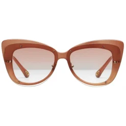 Chloé - Cat-Eye Dree Sunglasses in Nylon and Metal - Gold Terracotta - Chloé Eyewear - Avvenice