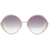Chloé - Dani Diamond-Shaped Sunglasses in Metal - Peach Purple - Chloé Eyewear - Avvenice