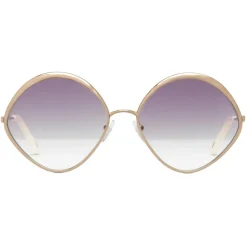 Chloé - Dani Diamond-Shaped Sunglasses in Metal - Peach Purple - Chloé Eyewear - Avvenice
