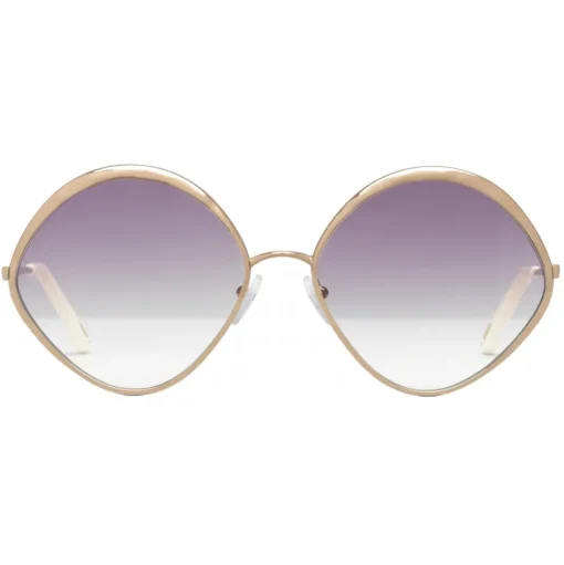 Chloé - Dani Diamond-Shaped Sunglasses in Metal - Peach Purple - Chloé Eyewear - Avvenice