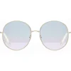 Chloé - Eliz Round Metal Sunglasses - Gold Azure Lilac - Chloé Eyewear - Avvenice