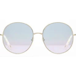 Chloé - Eliz Round Metal Sunglasses - Gold Azure Lilac - Chloé Eyewear - Avvenice