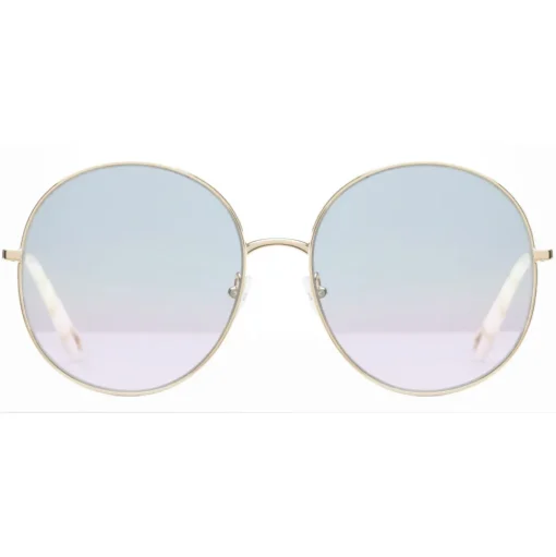 Chloé - Eliz Round Metal Sunglasses - Gold Azure Lilac - Chloé Eyewear - Avvenice