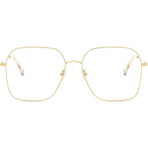 Chloé - Palma Rectangular Eyeglasses in Metal - Gold - Chloé Eyewear - Avvenice