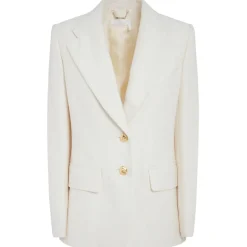 Chloé - Single-Breasted Jacket in White - Chloé Exclusive Luxury Collection - Avvenice