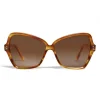 Céline - Butterfly Sunglasses in Acetate - Striped Havana - Sunglasses - Céline Eyewear - Avvenice