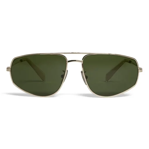 Céline - Butterfly Sunglasses in Metal 05 - Gold Green - Sunglasses - Céline Eyewear - Avvenice