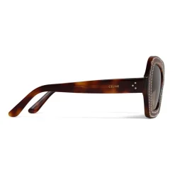 Céline - Butterfly Sunglasses in Acetate and Crystals - Dark Havana - Sunglasses - Céline Eyewear - Avvenice