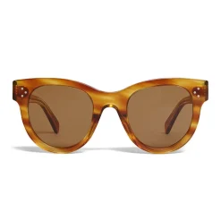 Céline - Classic Cat Eye Sunglasses in Acetate - Striped Havana - Sunglasses - Céline Eyewear - Avvenice