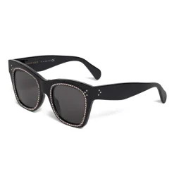 Céline - Classic Cat Eye Sunglasses in Acetate with Crystals - Black - Sunglasses - Céline Eyewear - Avvenice