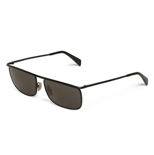 Céline - Rectangular Sunglasses in Metal 07 Robbie - Black Smoke - Sunglasses - Céline Eyewear - Avvenice