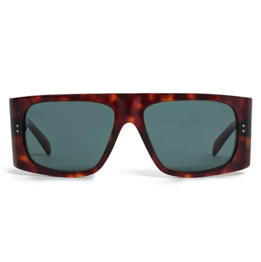 Céline - Rectangular Sunglasses in Acetate - Red Havana - Sunglasses - Céline Eyewear - Avvenice