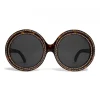 Céline - Round Sunglasses in Acetate with Crystals and Metal - Red Havana - Sunglasses - Céline Eyewear - Avvenice