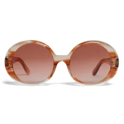 Céline - Round Sunglasses in Acetate - Striped Orange Havana - Sunglasses - Céline Eyewear - Avvenice