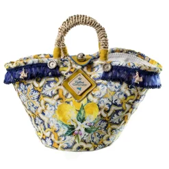 Coffarte - Baby Lemon Coffa - Sicilian Artisan Handbag - Sicilian Coffa - Luxury High Quality Handicraft Bag - Avvenice