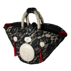 Coffarte - Lady Diana Coffa - Black - Collections - Sicilian Artisan Handbag - Luxury High Quality Handicraft Bag - Avvenice