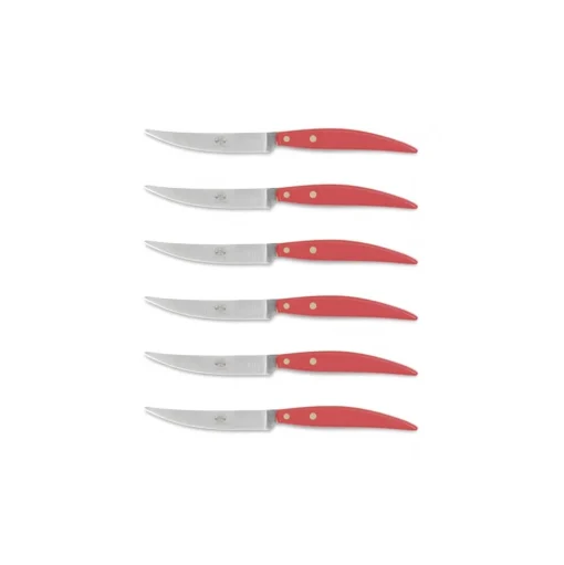 Coltellerie Berti - 1895 - Polychrome 6 Table Knives - N. 8054 - Exclusive Artisan Knives - Handmade in Italy - Avvenice