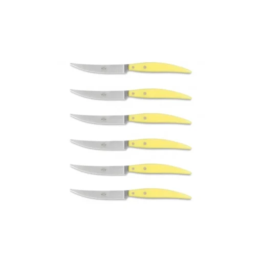 Coltellerie Berti - 1895 - Polychrome 6 Table Knives - N. 8051 - Exclusive Artisan Knives - Handmade in Italy - Avvenice