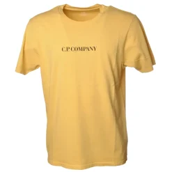 C.P. Company - Basic T-Shirt With Writing on The Front  - Yellow - T-Shirt - Luxury Exclusive Collection - Avvenice