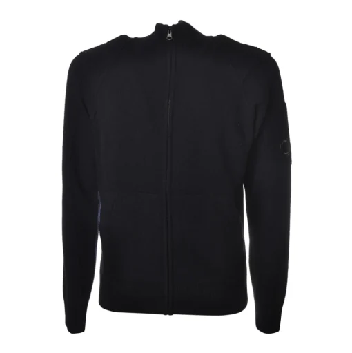 C.P. Company - Cardigan with Front Closure - Black - Sweater - Luxury Exclusive Collection - Avvenice