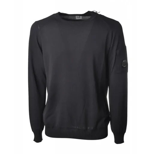 C.P. Company - Long Sleeve Crewneck Cotton Sweater - Blue - Pullover - Luxury Exclusive Collection - Avvenice