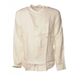 C.P. Company - Mandarin Collar Shirt - White - Luxury Exclusive Collection - Avvenice