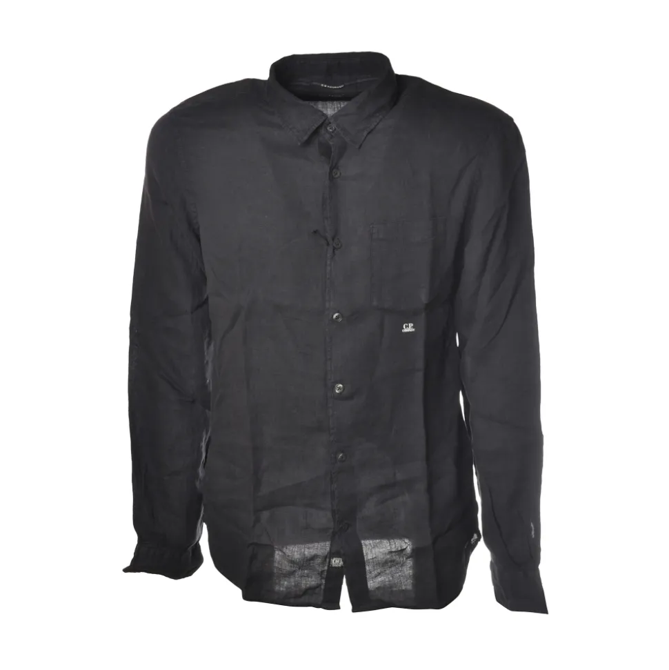 C.P. Company - Mandarin Collar Shirt - Blue - Luxury Exclusive Collection - Avvenice