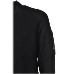 C.P. Company - Round Neck with Embossed Sleeve - Blue - Shirt - Luxury Exclusive Collection - Avvenice