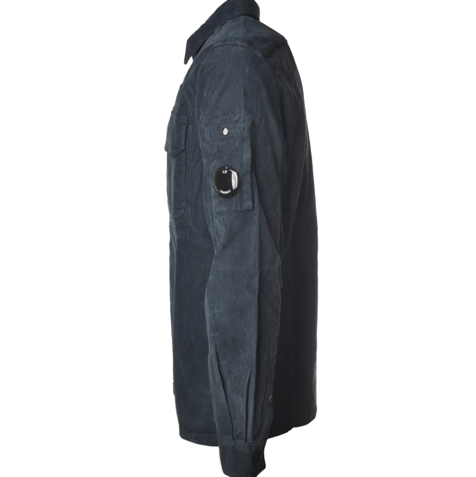 C.P. Company - Shirt With Front Pocket and Logo - Blue - Shirts - Luxury Exclusive Collection - Avvenice