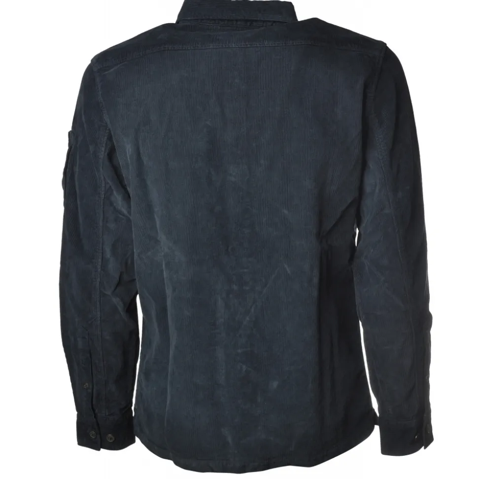 C.P. Company - Shirt With Front Pocket and Logo - Blue - Shirts - Luxury Exclusive Collection - Avvenice