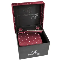 Cravates E.G. - Polka Dot Tie - Burgundy - Avvenice