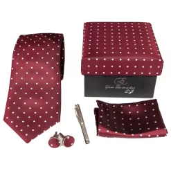 Cravates E.G. - Polka Dot Tie - Burgundy - Avvenice