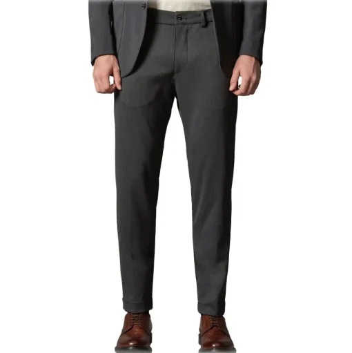Cruna - Mitte Trousers in Tech Wool - 648 - Slate - Handmade in Italy - Luxury High Quality Pants - Avvenice