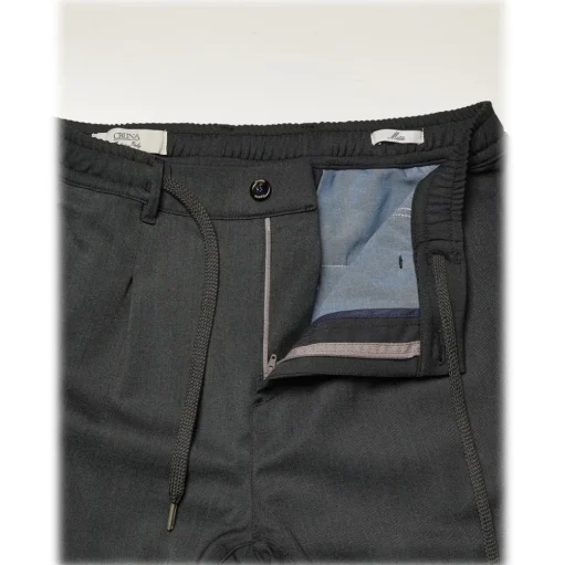 Cruna - Mitte Trousers in Tech Wool - 648 - Slate - Handmade in Italy - Luxury High Quality Pants - Avvenice