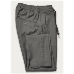 Cruna - Mitte Trousers in Wool Flannel - 628 - Rock Gray - Handmade in Italy - Luxury High Quality Pants - Avvenice