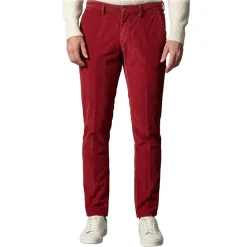 Cruna - New Town Trousers in Cotton Corduroy - 464 - Red - Handmade in Italy - Luxury High Quality Pants - Avvenice