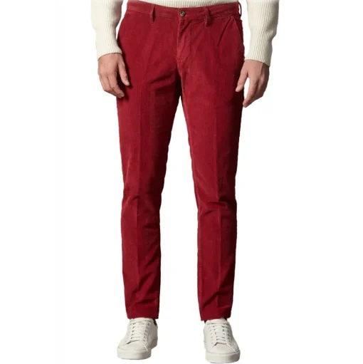 Cruna - New Town Trousers in Cotton Corduroy - 464 - Red - Handmade in Italy - Luxury High Quality Pants - Avvenice